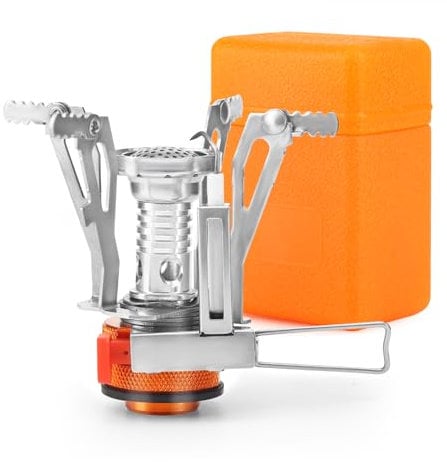 KUBQLIG Portable Camping Stove, Specialized Camping Stove with Piezo Ignition Stable Stand Windproof Camping Stove for Camping Hiking Outdoor Adventure