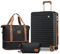 Joyway Mittlerer Hartschalen-Koffer Set mit 4 Rollen leichtes Reisekoffer Set mit TSA-Schloss aus ABS-Hartschale Der Koffer Enthält 1 Tragetasche und 1 Kulturbeutel Schwarz