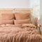 Blumtal Linge de lit 200x200 cm - Oeko-TEX certifié Linge de lit 200x200 Coton - Housse de Couette 200x200 + 2X taies d'oreiller 80x80 - cuivre