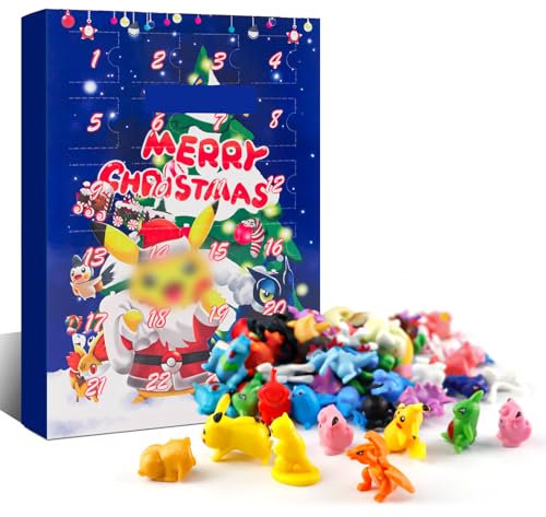 Jinhuaxin Adventskalender 2024, 24 Stück Anime Figuren Adventskalender für Kinder, Weihnachtskalender Kinder, Countdown Adventskalender Sammelspielzeug, Blau
