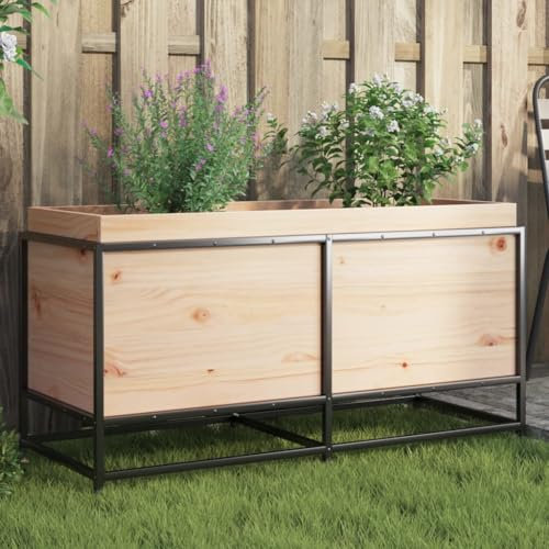 ZEYUAN Pflanzkübel 100x40x50 cm Massivholz Kiefer, Blumentopf Gross, Blumenkasten Balkon, übertopf, Pflanzkasten, Flowerpot, Kräuterbeet Für Die Küche, Vertikalbeet - 847033