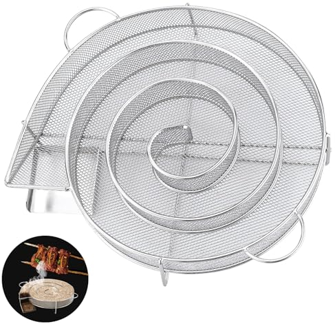 Kaltrauchgenerator,Rund Rauchgenerator,Kaltrauchgenerator aus Edelstahl,Mehrweg Räucherschnecke Kalträuchern,Kaltrauchgenerator für Kugelgrill Smoker und Räucherofen (20 x 19 x 5 cm)