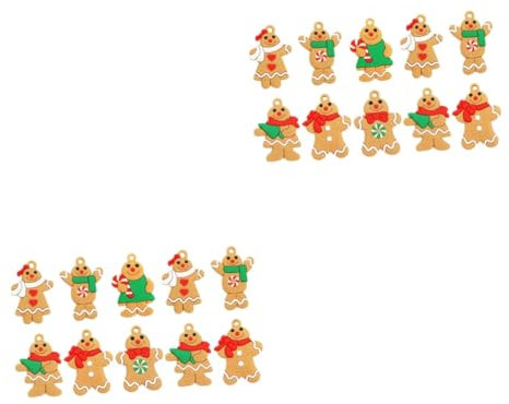 Cabilock 20 STK Christbaumschmuck Urlaub Baumschmuck Weihnachtspuppenverzierung Weihnachten Christbaumkugel Weihnachtsfeier Bevorzugt Lieferungen Weihnachtselfen Ornament Lebkuchenmann PVC
