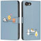 Butnyeoe Hülle für iPhone SE 2022 Klappbar, iPhone SE 2020 Handyhülle Tasche, Cute Cartoon Leder Klapphülle, Stoßfeste Schutzhülle mit Kartenfach, Flip Wallet Cover Case für iPhone 8/7, Blau