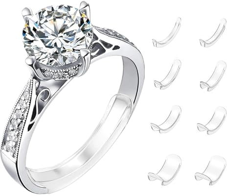 8 Stück Ring Verkleinerung Unsichtbar, Ringverkleinerer Unsichtbar, Ring Zu Groß Ringeinlage, Ring Kleiner Machen, Ringeinlage Zum Verkleinern, Für Alle Ringe,Verschiedene Größen