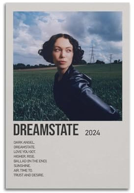 oksdjhrnn Kelly Lee Owens Album Dreamstate Poster, dekoratives Leinwandposter, Wandkunst, Dekor, Wohnzimmer, modern, Familienschlafzimmer, Dekoration, Poster, 30 x 45 cm, ungerahmter Stil