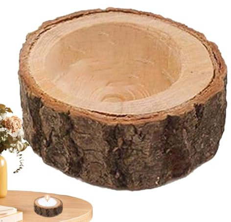 Photophore en Bois - Bougeoir Rustique | Décor décoratif de Table de Branche de souche d'arbre de Bougie pour la décoration de Maison de Vacances d'anniversaire de Mariage