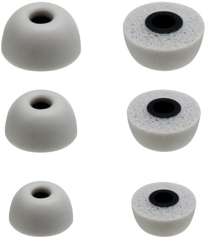 Memory Foam Ear Tips for Samsung Galaxy Buds 2 Pro Replacement Earbuds Memory Foam Inserts Ear Caps Anti-Slip Eartips Comfortable Headphones Earmuffs Accessories, Grey (3 Pairs, L/M/S 3 Sizes)