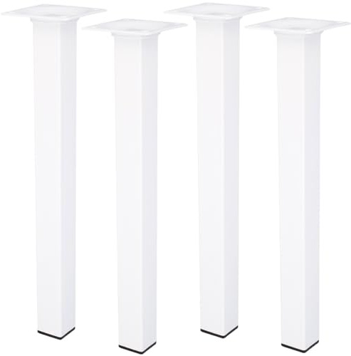 MS Beschläge Möbelfuss Weiss Eckig 25x25mm Möbelbein Tischbein Einzeln oder 4er Set Möbelstempel Couchfuss Möbelstütze (4, 700mm)