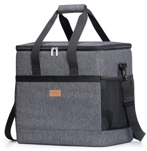 Lifewit Borsa Termica 40L, Borsa Frigo Grande per Uomini Donne Bambini, Cooler Bag Portatile, Borsa Porta Pranzo, Lunch Bag per Ufficio, Picnic, Campeggio, Mare, Barbecue, Grigio Scuro