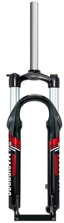 BSFHQS 20 24er Forcella Ammortizzata Bici per Bambini Viaggio 100mm Forcella Meccanica per Mountain Bike Freno A Disco Bici di Montagna Forcella Anteriore QR 9 * 100mm Blocco Manuale(Black Red,24)