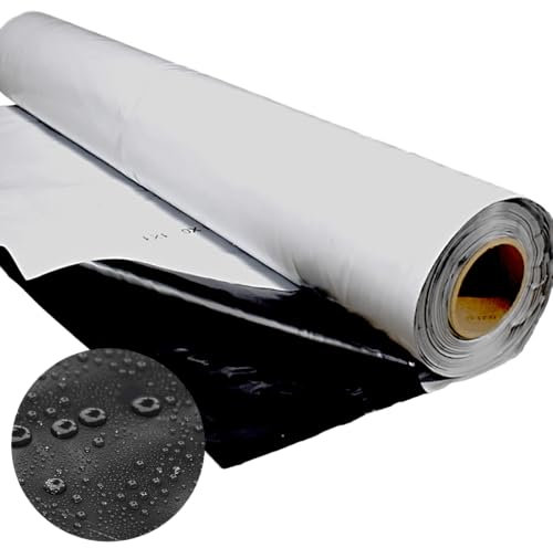 Folienkönig® Lona para silo 2×8 m en Rollo – Color Negro/Blanco – Tamaño Seleccionable – Ideal para Piscina, jardín y Cobertura General