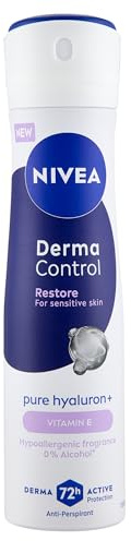 NIVEA Derma Control Restore Deodorant Spray 150 ml, Antitranspirant Deo für Damen für 72h Schutz, alkoholfreie Formel mit Hyaluronsäure und Vitamin E für die Pflege empfindlicher Haut