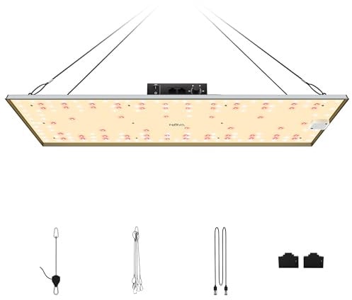 NovaGrove Pflanzenlampe LED Vollspektrum, 200W Grow Lampe für Growbox 60x120cm, Grow Light mit Dimmbar & Daisy Chain, EC20