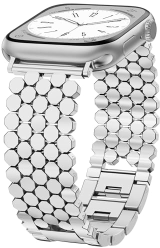 Pulsera Metálica Diseño Panal para Apple Watch 38/40/41/42/44/45/46/49 mm – Correa Elegante para Mujer Compatible con iWatch Series 11 10 9 8 7 6 5 4 3 2 1 Ultra SE