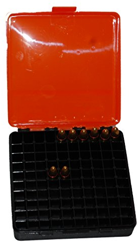 Patronenbox 9 mm Luger /.380 Auto für 100 Patronen Patronen Box Ammo Box für Wiederlader (Orange)