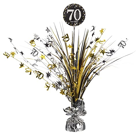 Amscan 111964 - Tischdekoration 70 Sparkling Celebration, Größe 45,7 cm, Geburtstag, Gold