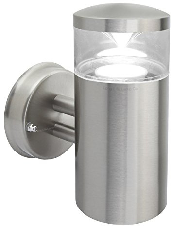 Modern Single Outdoor Wall Light Clear Diffuser Stainless Steel ZLC073