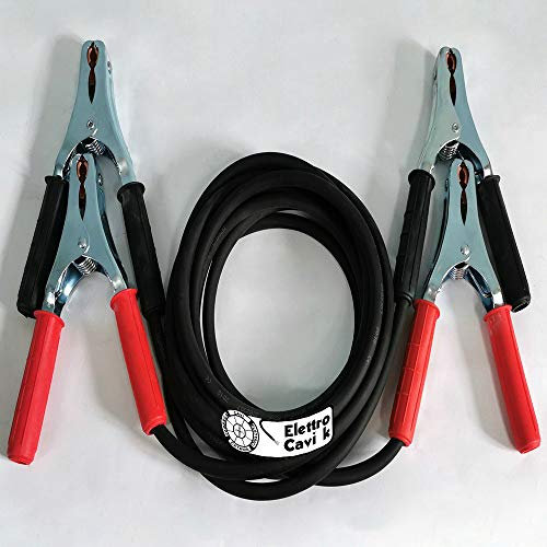 ® ELETTRO CAVI K - CAVI PER BATTERIA AUTO CAMION FURGONI TIR IN RAME 50 mm² 3 + 3 mt PROFESSIONALI SUPER FLESSIBILI CON PINZE IN ACCIAIO ZINCATO 400 A CON MORSETTIERA IN RAME