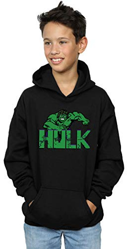 Marvel Boys Hulk Pixelated Hoodie Black 9-11 Years