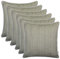 Brandsseller 6er Set Outdoor Kissen 45x45 cm – Wetterfeste Zierkissen mit Paspel in Leinenoptik – Wasserabweisende Gartenkissen & Dekokissen für draußen – Sofakissen für Balkon & Terrasse - Taupe