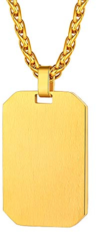 Richsteel Personalizado Colgnate de Oro baño Placa de identificación Cadena de Acero Inoxidable para Hombres Mujeres Regalo para Navidad Cumpleaños San Valentín