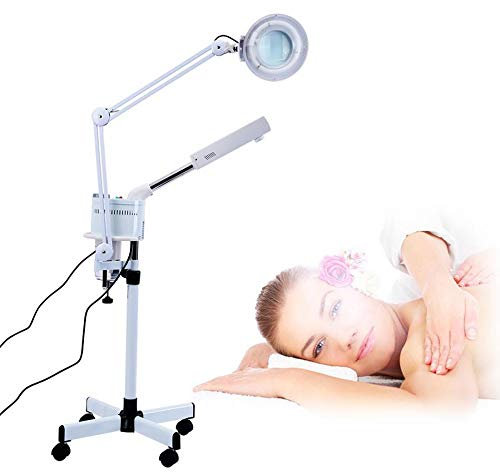 Vapore Facciale Vaporizzatore Viso, Sauna Facciale Spa Atomizzatore di Ozono 2-in-1 Professionale con Peeling Facciale Lente d'ingrandimento per Negozi di Bellezza o Casa