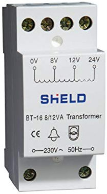 Chint SBT-16 DIN RAIL MOUNTED 230 VOLT DOOR BELL TRANSFORMER 8V 12V 24V 8/12VA 2 MODULE
