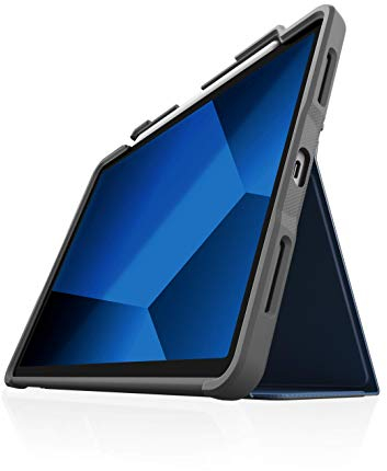 STM Dux Plus - Funda Ultra Protectora para iPad Air de 11 Pulgadas M2/5ª/4ª generación, Soporte para lápiz Apple soporta Carga, Resistente y Probada contra caídas con Funda Inteligente de Encendido y