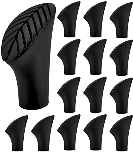 Walking Stöcke Gummipuffer - 14 Stück / 7 Paar - Ersatz Pads für alle gängigen Nordic Walking Stöcke - 10mm - Asphalt - Wanderstöcke - Trekkingstöcke - Walkingstöcke