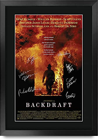 HWC Trading FR A3 Backdraft Kurt Russell Gifts Gedrucktes Poster, signiertes Autogramm, Bild für Film-Fans, A3 gerahmt