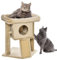 PawHut Cat Tree Tower for Indoor Cats Cat Scratching Post Climbing Activity Centre w/Jute Scratching Pad, Toy Ball, Cat House - Coffee