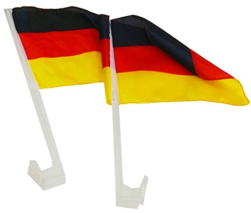Taffstyle Autofahne Set 2 Stück Auto Fahne Fussball EM WM Länderflagge Fanartikel Land Flagge Autoset Frauen Männer Kinder Basketball Handball Deutschlandfahne Deutschland