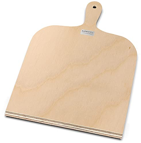 AUPROTEC Pizzaschaufel Holz Pizzaschieber Pizzabrett Birke geschliffen Modell Yves: Größe XL 38 x 32 cm