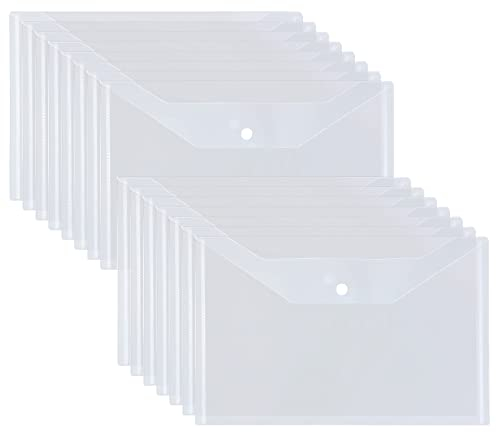 GOYADA Dokumententasche Transparent, Dokumententasche Transparent aus Polypropylen, Dokumententasche mit Druckknopf für die Aufbewahrung von Dokumenten und Umschlägen (A4)