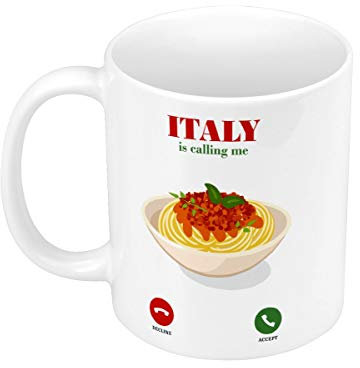 Tazza in ceramica Italia Is Calling Me Spaghetti Food Stereotype
