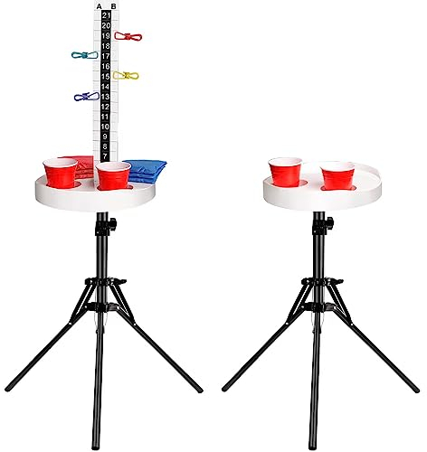 AUGVO Cornhole Scoreboard with Drink Holder, 2 Sets Cornhole Score Keeper with Drink Holder Cornhole Accessories for Outdoor Game, Yard Game, Toss Games Leisure Sports Cornhole Games Equipment