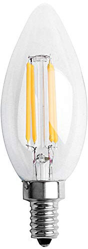Peowuieu Dimmable E12 4W COB Candle Filament LED Bombilla LáMpara 10X3.5Cm