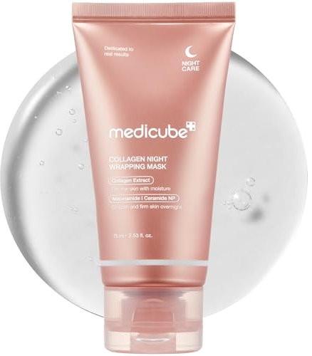 Medicube Collagen Night Wrapping Cream for Elasticity and Hydration - Facial Treatment Overnight Sleeping Mask with Collagen Wrapping Film for Skin Renewal and Rejuvenating - Korean Skin Care