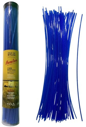 Avalon - Strisce di Filo dentato in Nylon pretagliato per decespugliatore e Tosaerba (3,3 mm - 130 unità) - Compatibile con Teste multifilo e pomelli in Alluminio decespugliatore e Tosaerba