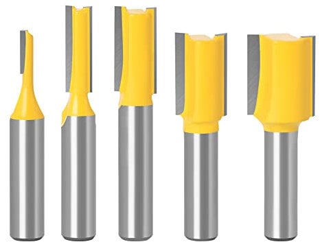 8mm Shank Straight Router Bit Set Worktop Router Cutter Bit Kitchen Worktop Router Cutter For Woodworking Tool(5 Bits)