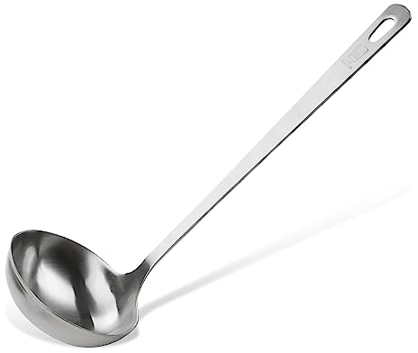 Chefkoch Louche - Pour servir et écoper les soupes et les ragoûts, acier inoxydable au look mat - Louche lavable au lave-vaisselle