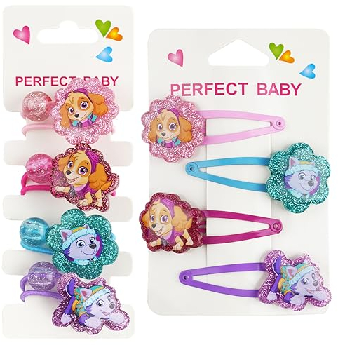 Haarspange Haarring Mädchen,4 Stück Kinderschmuck+4 Stück Haarschmuck Kinder für Mädchen Geschenke für Geburtstag,Neujahr, Advent, Weihnachten