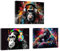 ZXHYWYM Affenbilder Wanddekoration lustige coole Affen Gorilla Leinwanddrucke Gorilla mit Kopfhörern Gemälde fröhliche Musik Tierkunstwerk mit Rahmen (A (50x70cmx3))
