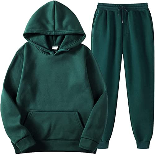 Hoodie Sweatshirt Set Partner Jogginganzug Für Paare Hose Herren Sport Outfit Grün M