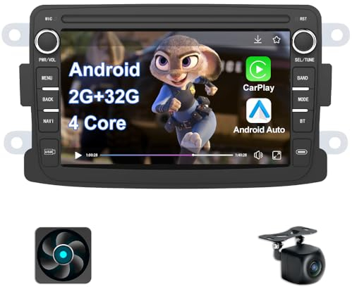 Kovanda Android Autoradio Mit 7 Zoll Touchscreen Bluetooth Car Radio für Renault Dacia Duster Sandero Dokker Logan Lodgy Captur Carplay DSP WiFi GPS 2+32GB