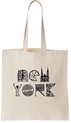 Functon+ Original New York Design Canvas Tote Bag/Tote Bag im Original New York Design, beige
