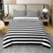 Schwarz-weiß gestreiftes Bettbezug-Set, minimalistisches, weiches Schlafzimmer-Dekor, Bettwäsche-Set mit Kissen, King-Size-Queen-Bezug 135 x 200 cm/40 x 80 cm x 2