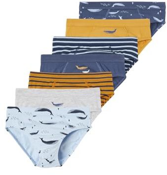 Vertbaudet 7er-Pack Jungen Slips mit Bio-Baumwolle, Wale