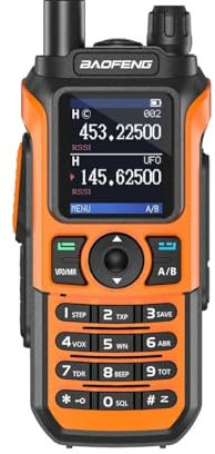 Baofeng UV-21 Pro Walkie Talkie de Largo Alcance Impermeable con Cargador Tipo-C, 16 KM de Alcance (Naranja)